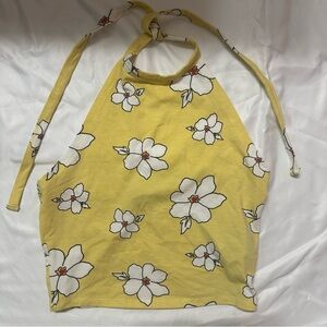 floral halter neck crop top